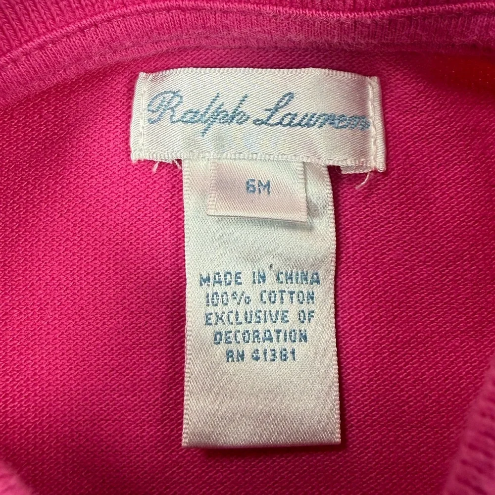 RALPH LAUREN Baby Girls’ 100% Cotton Hot Pink Polo Dress Preppy Academia Size 6M
